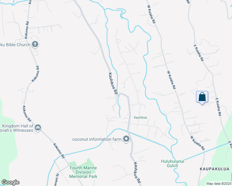 map of restaurants, bars, coffee shops, grocery stores, and more near Kauhikoa Road in Haiku-Pauwela