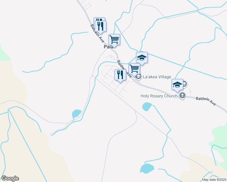 map of restaurants, bars, coffee shops, grocery stores, and more near 592 Pili Loko Street in Paia
