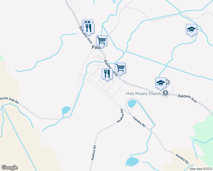map of restaurants, bars, coffee shops, grocery stores, and more near 79 Anohou Street in Paia