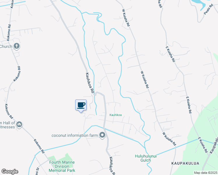 map of restaurants, bars, coffee shops, grocery stores, and more near 1480 Hog Back Road in Haiku-Pauwela