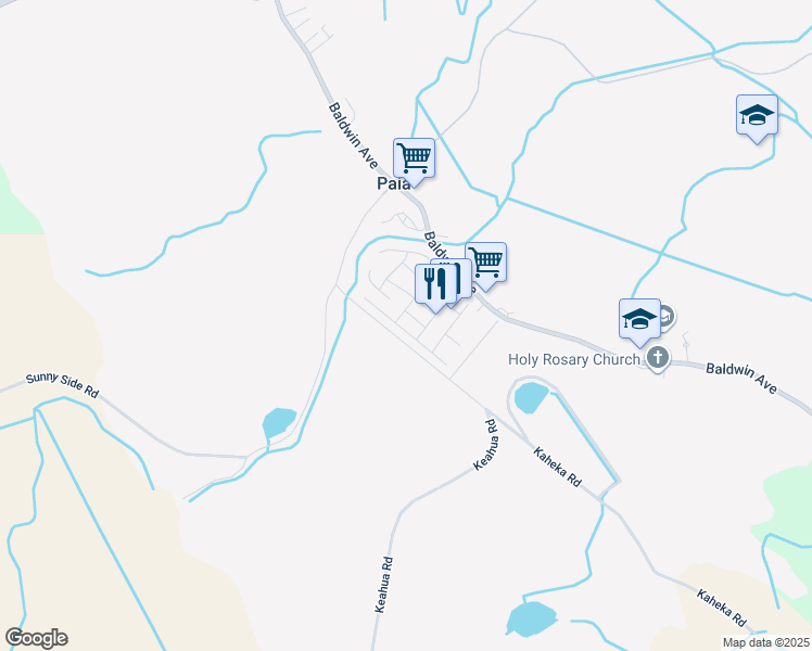 map of restaurants, bars, coffee shops, grocery stores, and more near 573 Pili Loko Street in Paia