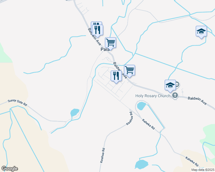map of restaurants, bars, coffee shops, grocery stores, and more near 565 Pili Loko Street in Paia