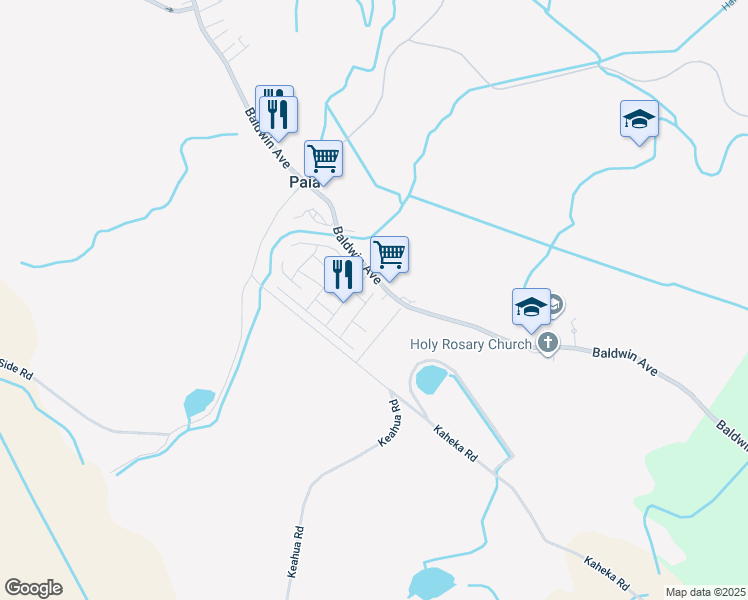 map of restaurants, bars, coffee shops, grocery stores, and more near 29 Palekana Street in Paia
