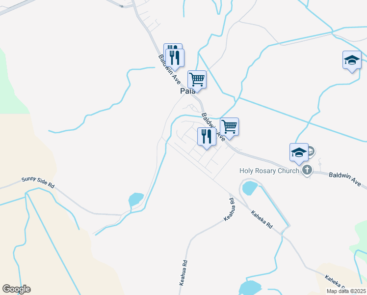 map of restaurants, bars, coffee shops, grocery stores, and more near 533 Pili Loko Street in Paia