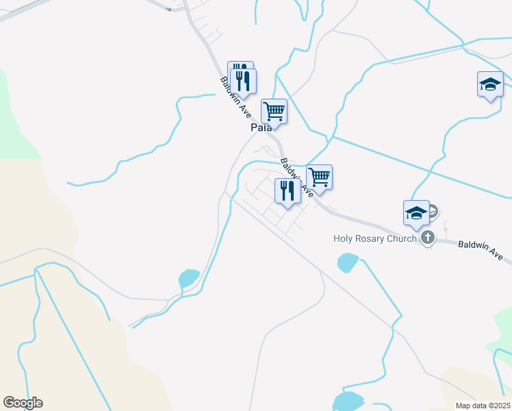 map of restaurants, bars, coffee shops, grocery stores, and more near 533 Pili Loko Street in Paia