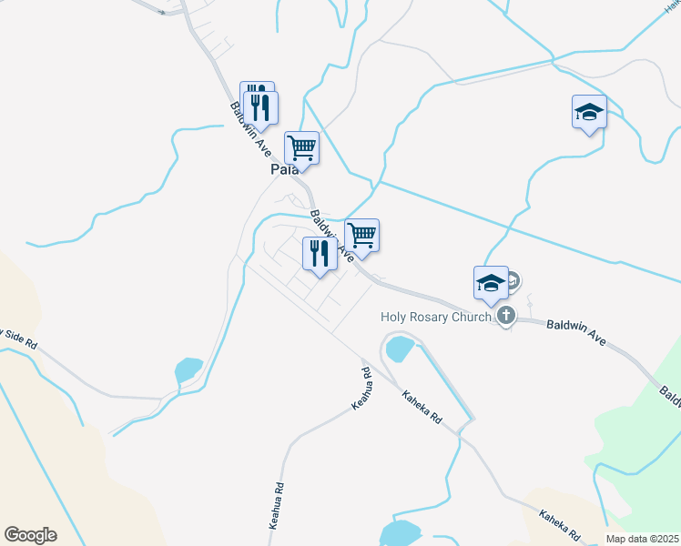 map of restaurants, bars, coffee shops, grocery stores, and more near 32 Palekana Street in Paia