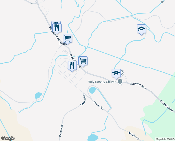 map of restaurants, bars, coffee shops, grocery stores, and more near 639 Baldwin Avenue in Paia