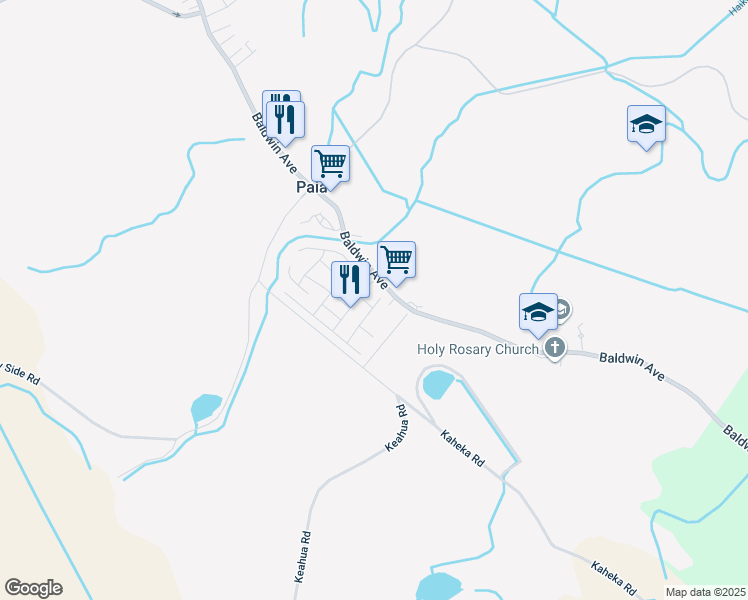 map of restaurants, bars, coffee shops, grocery stores, and more near 32 Palekana Street in Paia