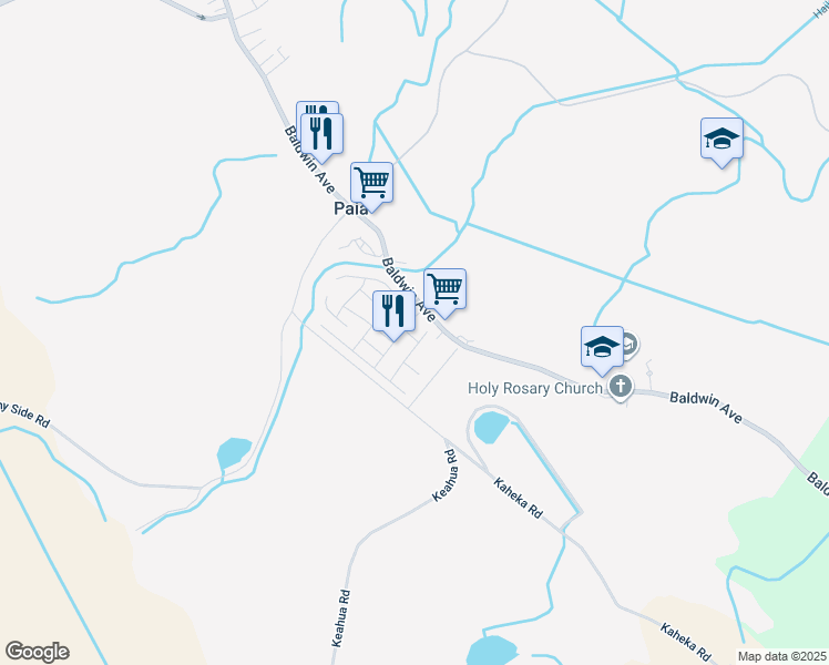 map of restaurants, bars, coffee shops, grocery stores, and more near 615 Haawina Street in Paia