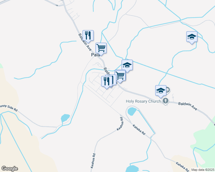 map of restaurants, bars, coffee shops, grocery stores, and more near 592 Haawina Street in Paia