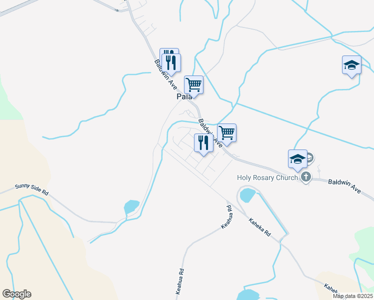 map of restaurants, bars, coffee shops, grocery stores, and more near 535 Kahua Place in Paia