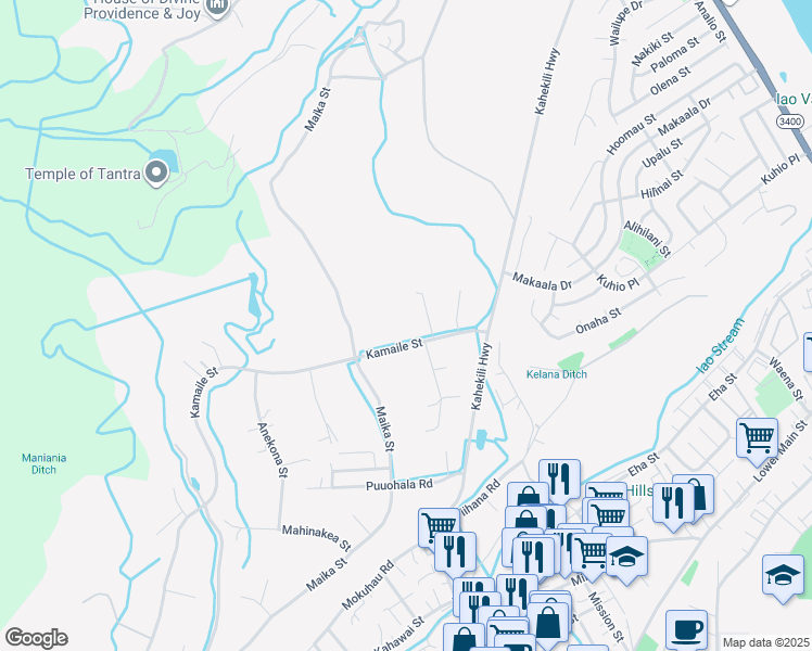 map of restaurants, bars, coffee shops, grocery stores, and more near 2002 Kamaile Street in Wailuku