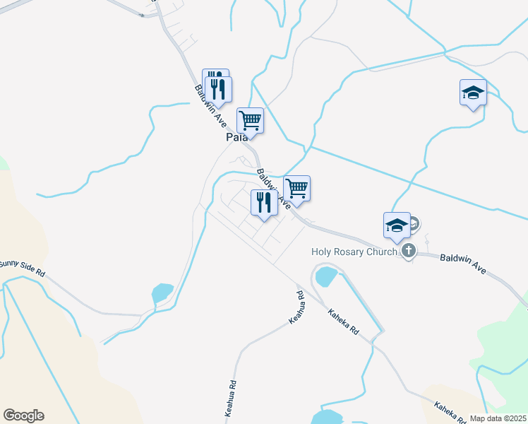 map of restaurants, bars, coffee shops, grocery stores, and more near 582 Haawina Street in Paia