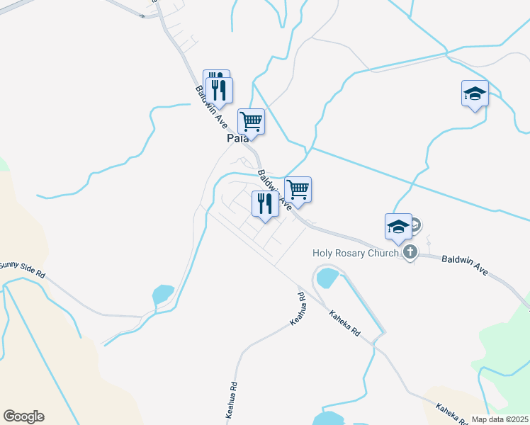 map of restaurants, bars, coffee shops, grocery stores, and more near 582 Haawina Street in Paia