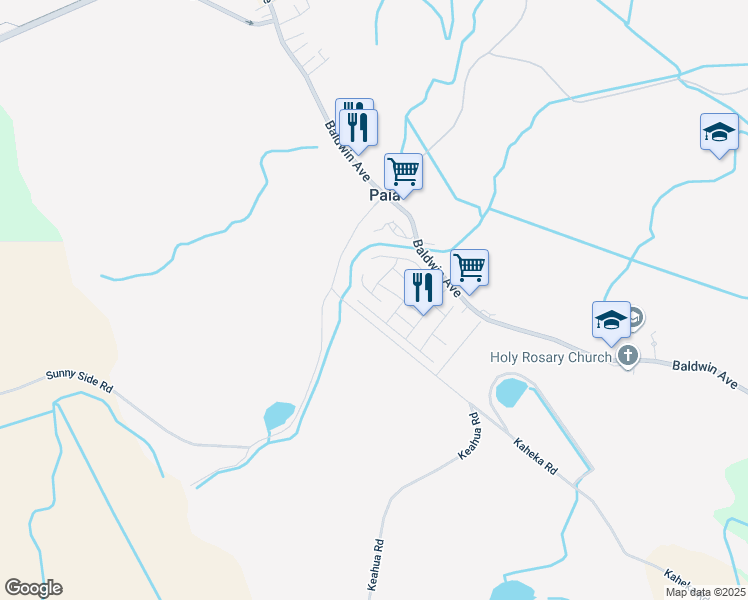 map of restaurants, bars, coffee shops, grocery stores, and more near 520 Kahua Place in Paia