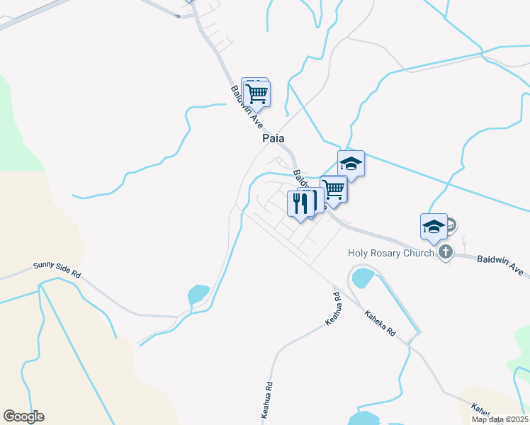 map of restaurants, bars, coffee shops, grocery stores, and more near 520 Kahua Place in Paia