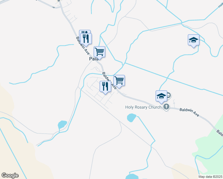 map of restaurants, bars, coffee shops, grocery stores, and more near 23 Anohou Street in Paia
