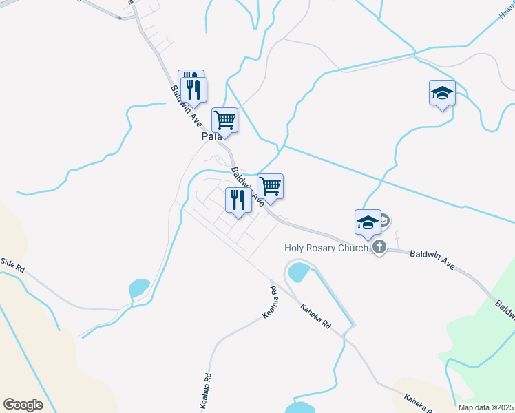 map of restaurants, bars, coffee shops, grocery stores, and more near 10 Palekana Street in Paia
