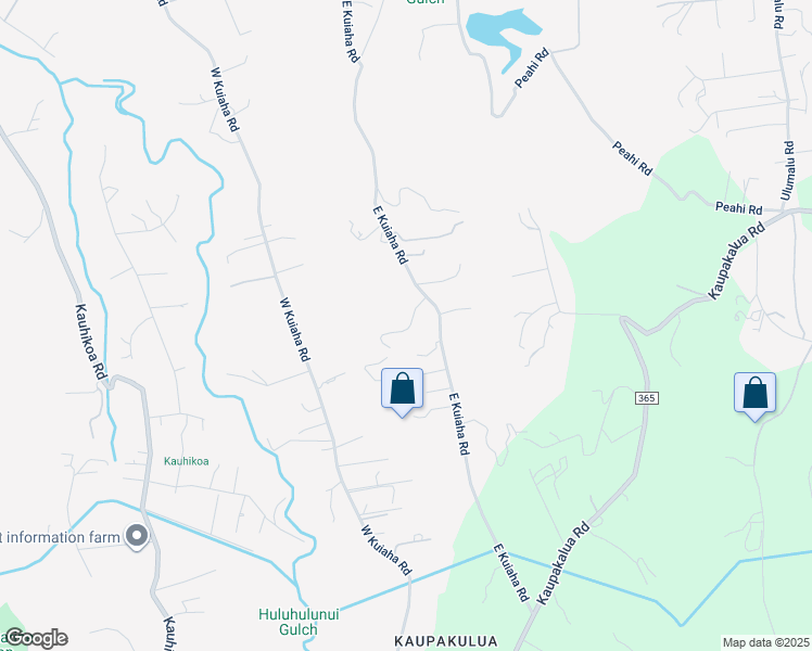 map of restaurants, bars, coffee shops, grocery stores, and more near 734 East Kuiaha Road in Haiku-Pauwela
