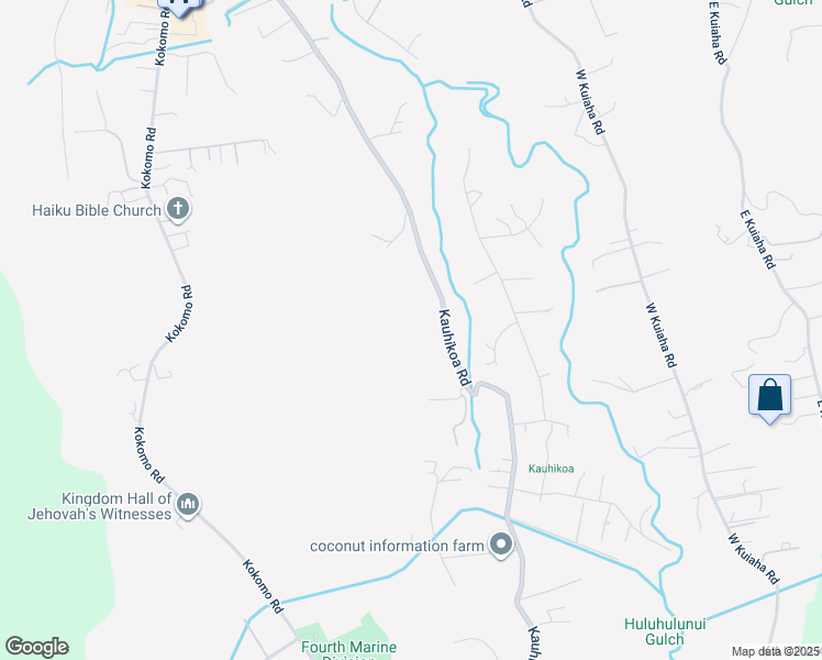 map of restaurants, bars, coffee shops, grocery stores, and more near 1330 Kauhikoa Road in Haiku-Pauwela