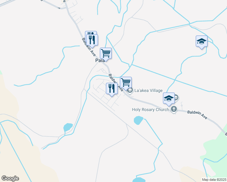 map of restaurants, bars, coffee shops, grocery stores, and more near 585 Haawina Street in Paia
