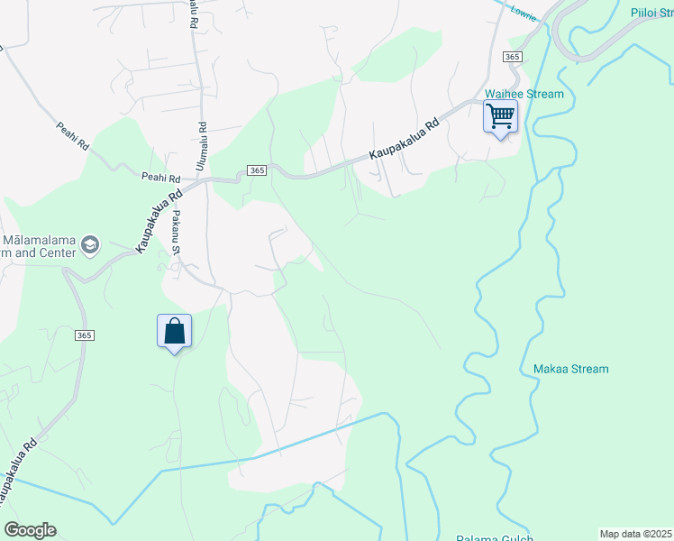 map of restaurants, bars, coffee shops, grocery stores, and more near Burns Road in Maui County
