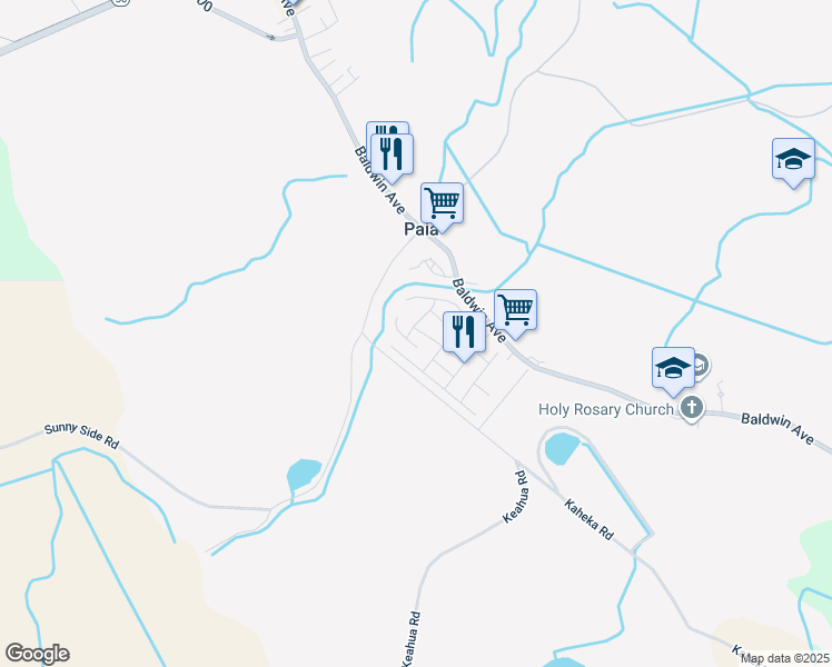 map of restaurants, bars, coffee shops, grocery stores, and more near 514 Pahika Street in Paia