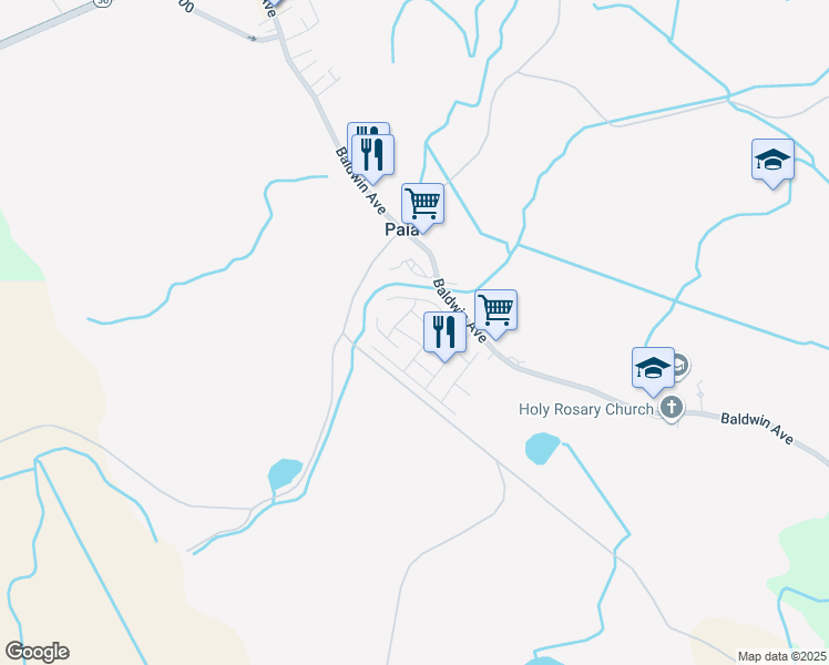 map of restaurants, bars, coffee shops, grocery stores, and more near 535 Pahika Street in Paia