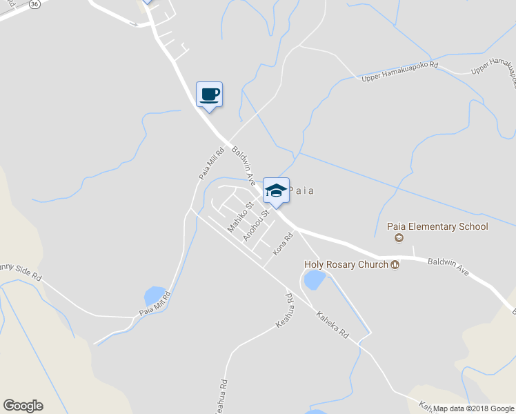 map of restaurants, bars, coffee shops, grocery stores, and more near 572 Kuanana Street in Paia