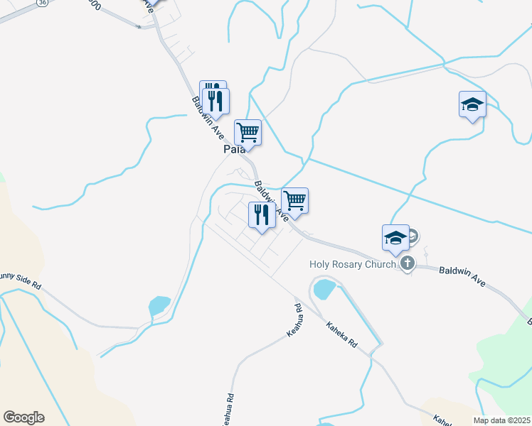 map of restaurants, bars, coffee shops, grocery stores, and more near 572 Kuanana Street in Paia