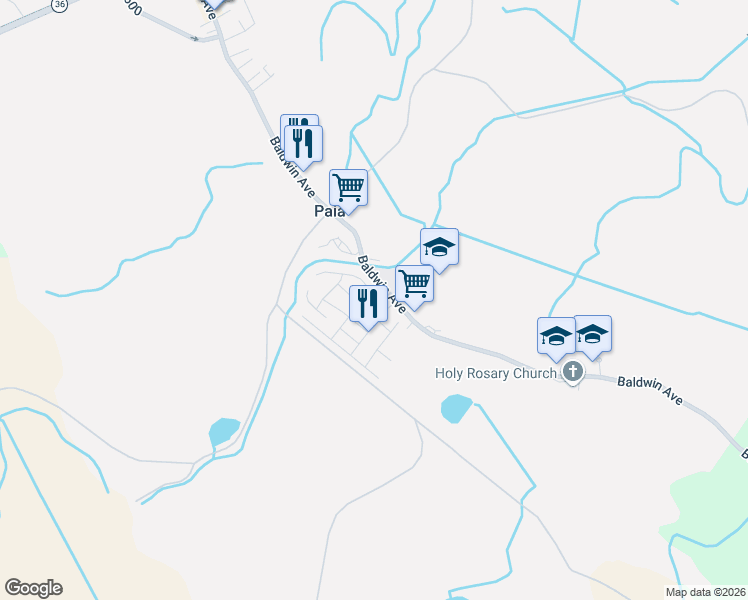 map of restaurants, bars, coffee shops, grocery stores, and more near 572 Kuanana Street in Paia