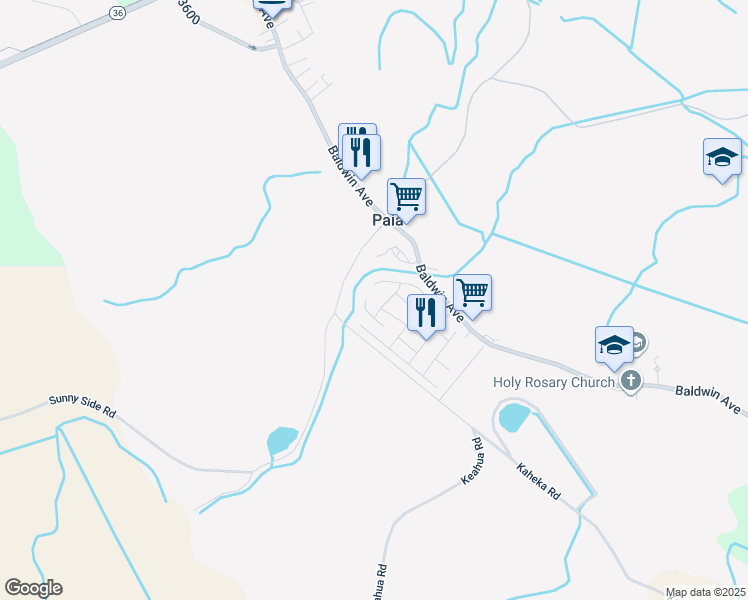 map of restaurants, bars, coffee shops, grocery stores, and more near 481 Kahua Place in Paia
