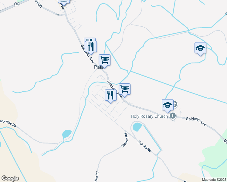 map of restaurants, bars, coffee shops, grocery stores, and more near 563 Kuanana Street in Paia