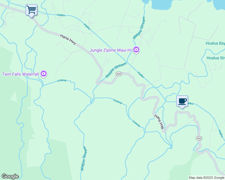 map of restaurants, bars, coffee shops, grocery stores, and more near 0 Hana Highway in Paia