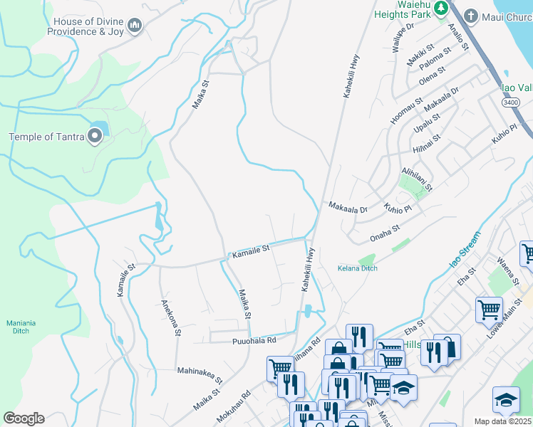 map of restaurants, bars, coffee shops, grocery stores, and more near 2002 Kamaile Street in Wailuku