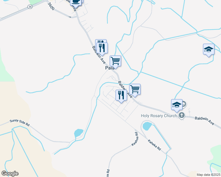 map of restaurants, bars, coffee shops, grocery stores, and more near 535 Pahika Street in Paia