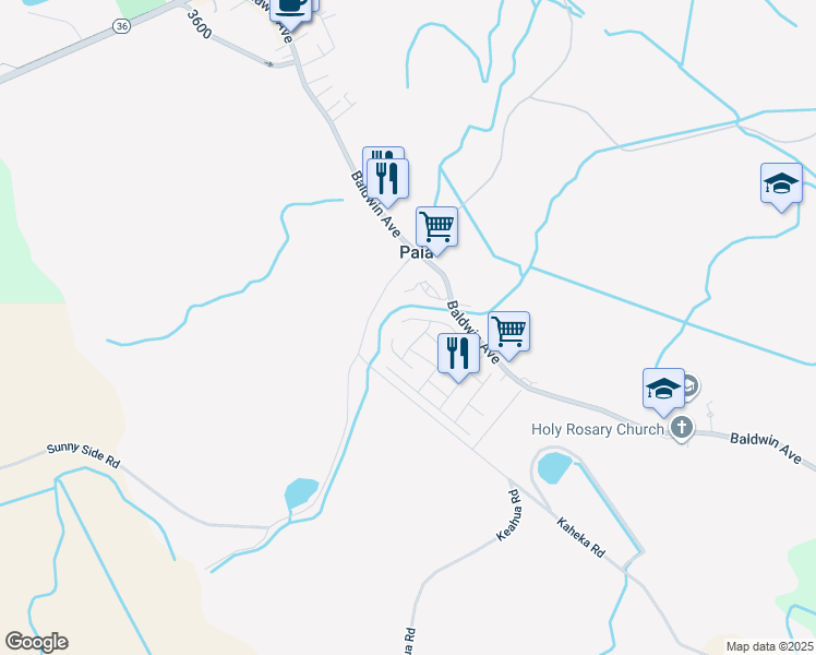 map of restaurants, bars, coffee shops, grocery stores, and more near 478 Kuanana Street in Paia