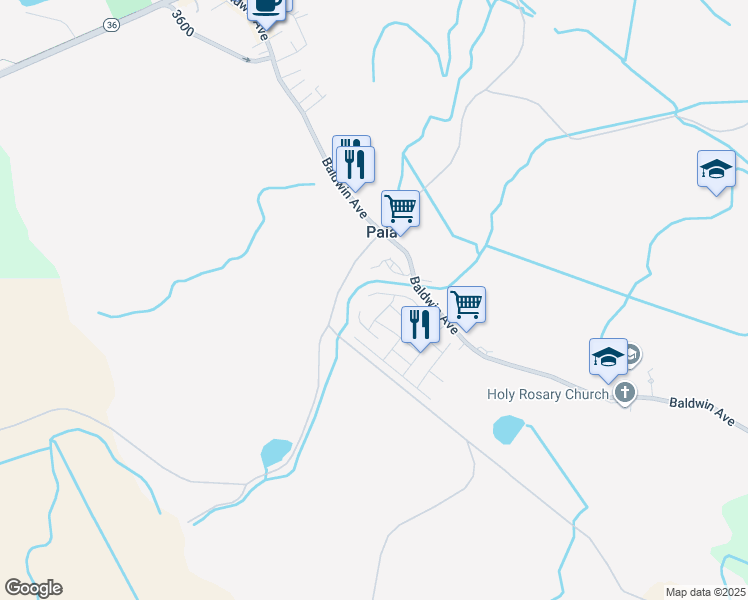 map of restaurants, bars, coffee shops, grocery stores, and more near 478 Kuanana Street in Paia