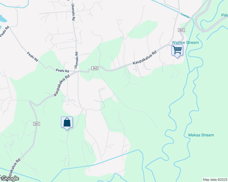 map of restaurants, bars, coffee shops, grocery stores, and more near Burns Road in Maui County
