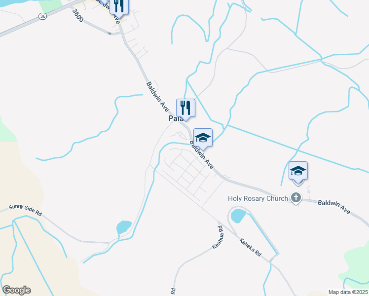 map of restaurants, bars, coffee shops, grocery stores, and more near 513 Kuanana Street in Paia