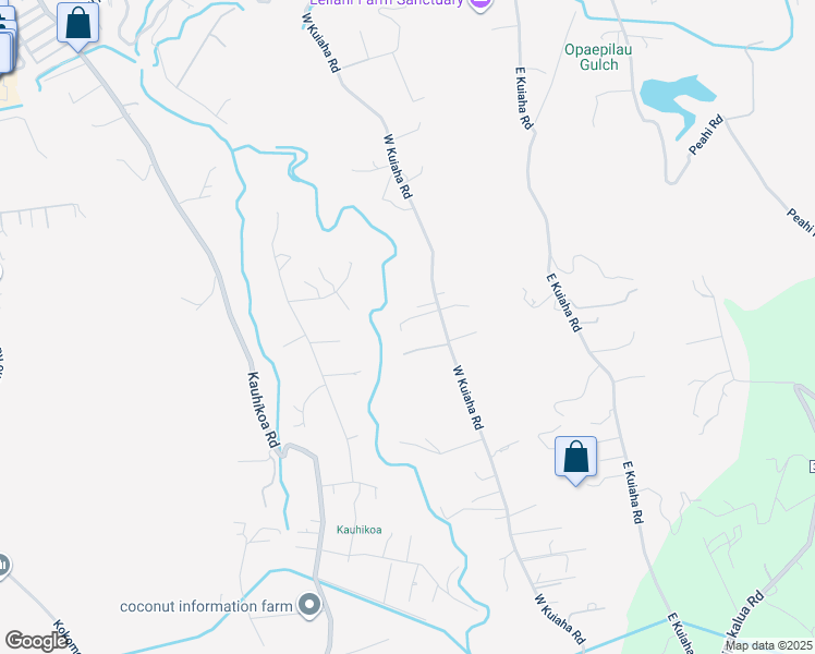map of restaurants, bars, coffee shops, grocery stores, and more near 1164 West Kuiaha Road in Haiku-Pauwela