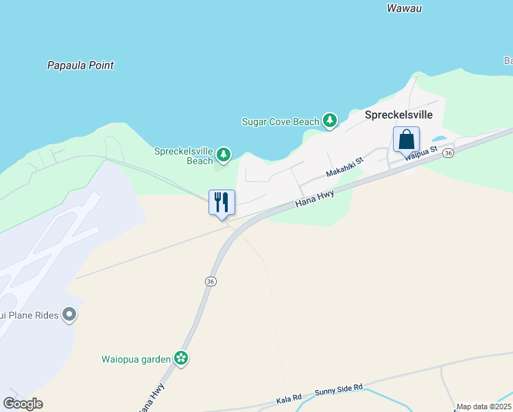 map of restaurants, bars, coffee shops, grocery stores, and more near Kapukaulua Place in Maui County