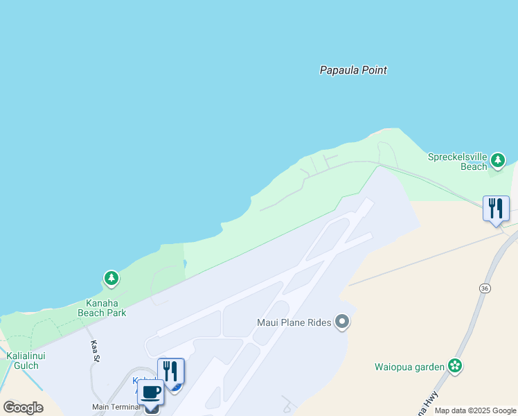 map of restaurants, bars, coffee shops, grocery stores, and more near 602 Stable Road in Paia
