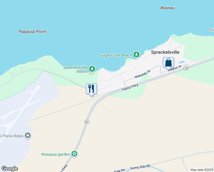 map of restaurants, bars, coffee shops, grocery stores, and more near Kapukaulua Place in Maui County