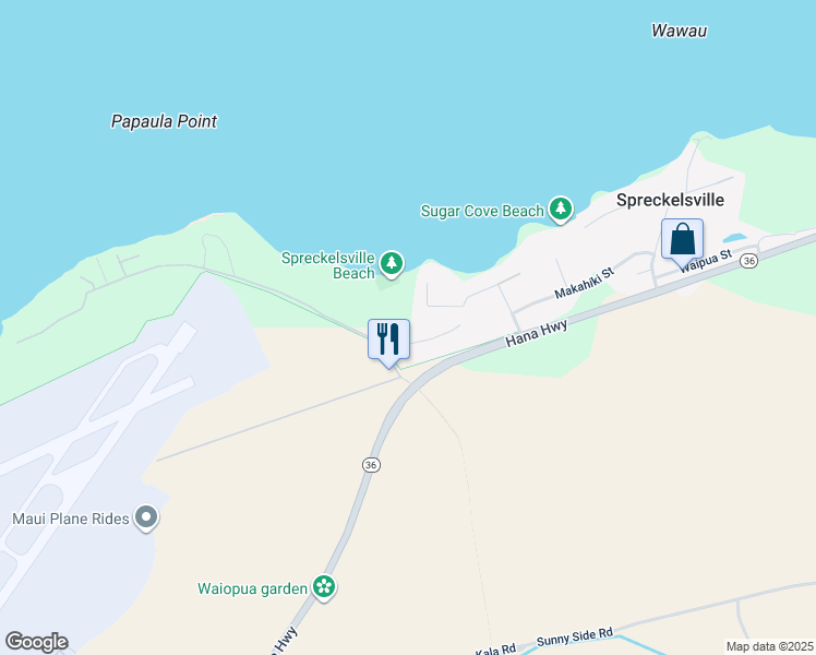 map of restaurants, bars, coffee shops, grocery stores, and more near Kapukaulua Place in Maui County