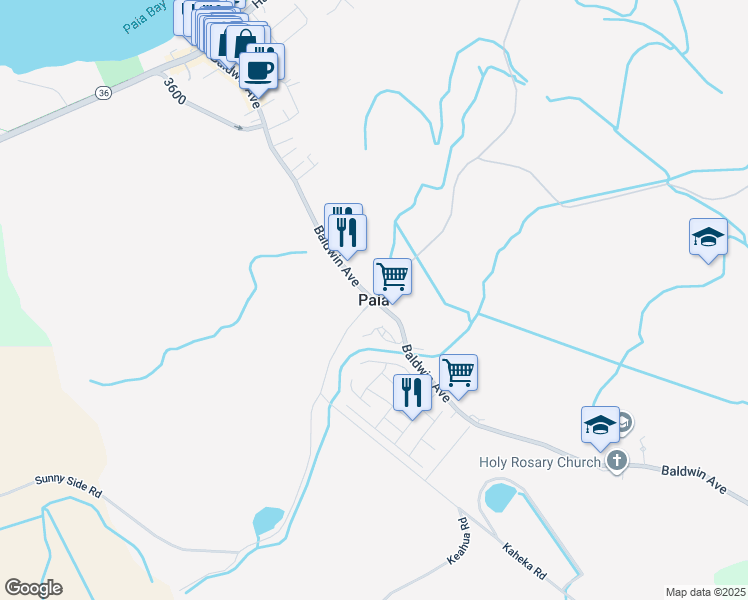 map of restaurants, bars, coffee shops, grocery stores, and more near in Paia