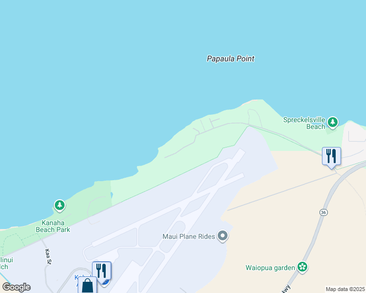 map of restaurants, bars, coffee shops, grocery stores, and more near 594 Stable Road in Paia