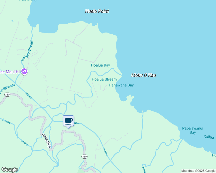 map of restaurants, bars, coffee shops, grocery stores, and more near 664 Huelo Road in Maui County