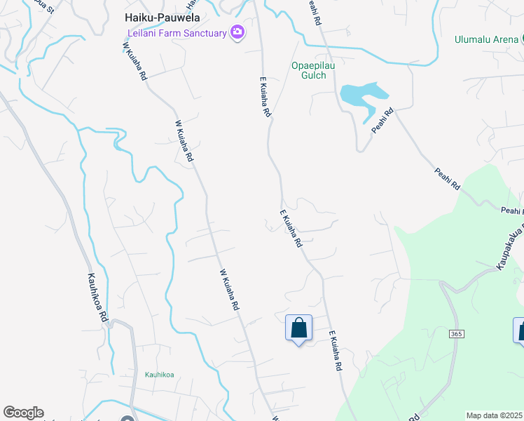 map of restaurants, bars, coffee shops, grocery stores, and more near 590 East Kuiaha Road in Haiku-Pauwela