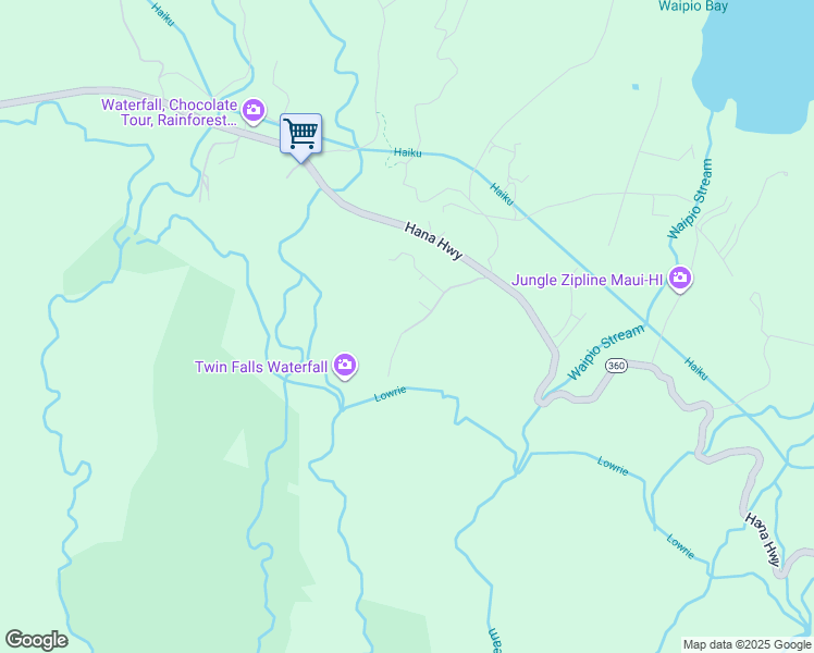 map of restaurants, bars, coffee shops, grocery stores, and more near 57 South Honokala Road in Maui County